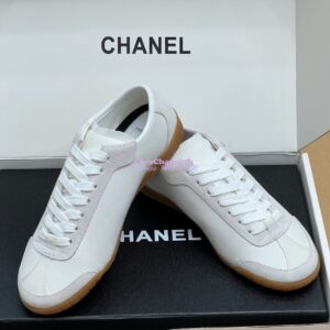Replica Chanel 24P Calfskin & Suede Calfskin Trainers G45998 White 2