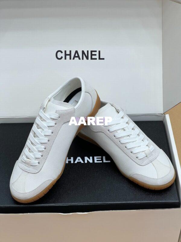 Replica Chanel 24P Calfskin & Suede Calfskin Trainers G45998 White 2