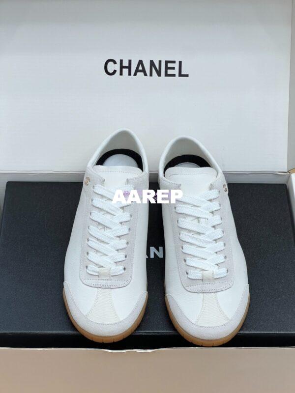 Replica Chanel 24P Calfskin & Suede Calfskin Trainers G45998 White 3
