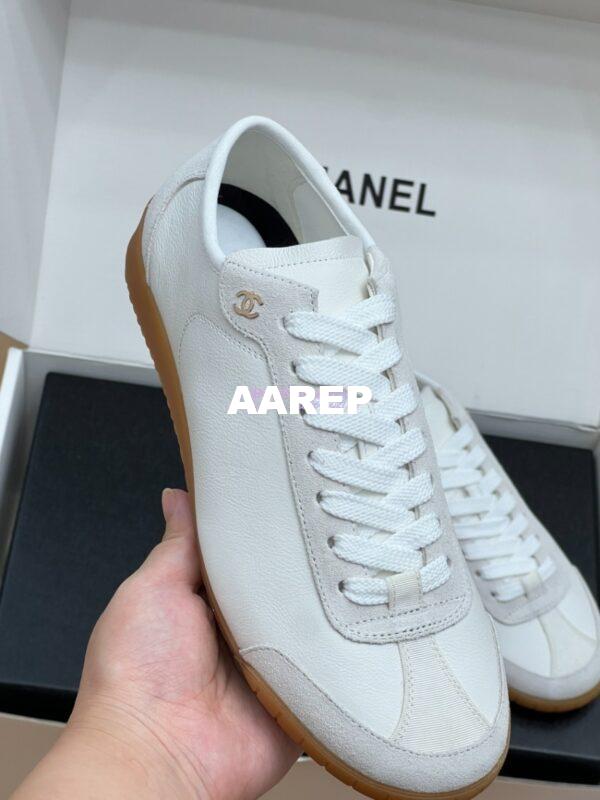 Replica Chanel 24P Calfskin & Suede Calfskin Trainers G45998 White 5