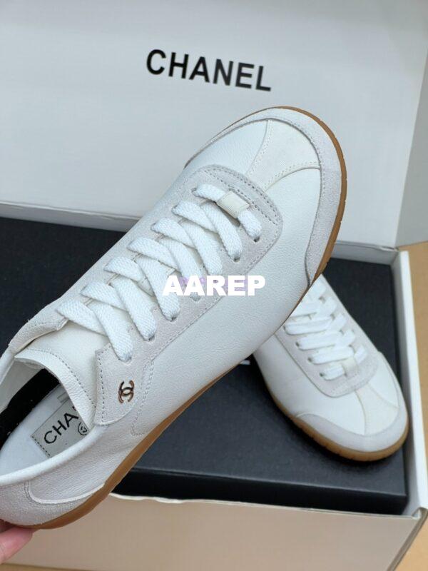 Replica Chanel 24P Calfskin & Suede Calfskin Trainers G45998 White 7