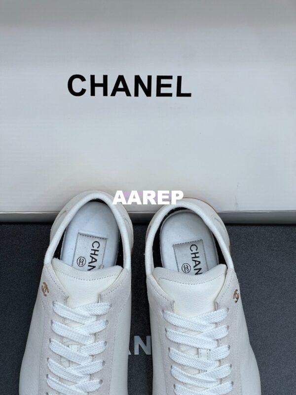 Replica Chanel 24P Calfskin & Suede Calfskin Trainers G45998 White 8