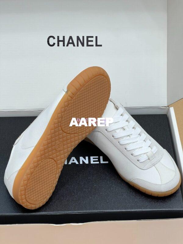 Replica Chanel 24P Calfskin & Suede Calfskin Trainers G45998 White 10