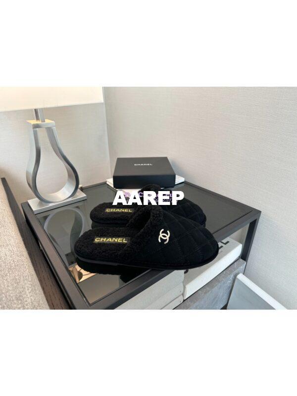 Replica Chanel 23K Fur and Suede Slipper G45121 Black 6