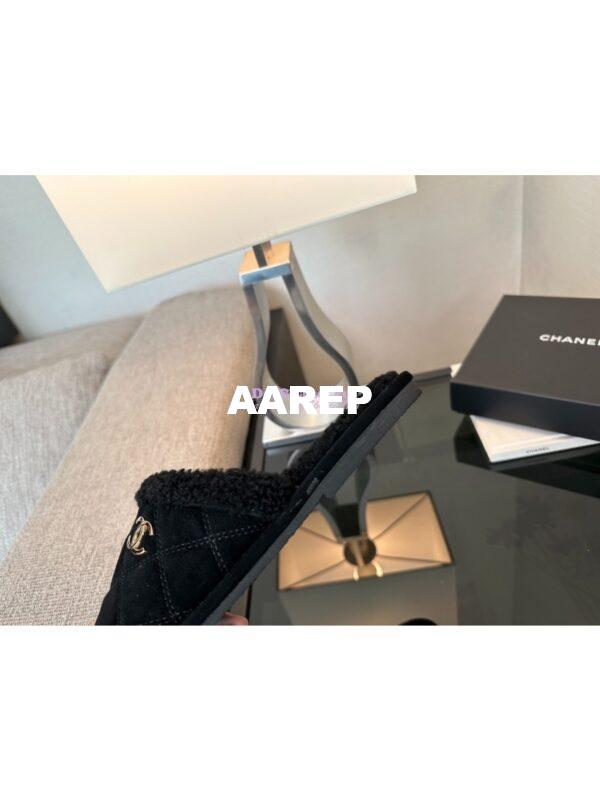 Replica Chanel 23K Fur and Suede Slipper G45121 Black 10