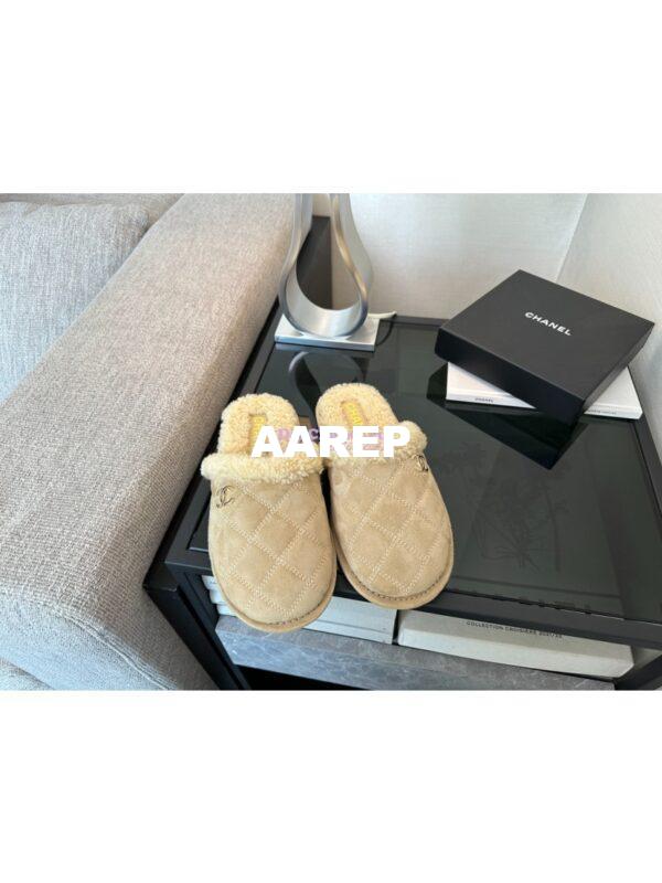 Replica Chanel 23K Fur and Suede Slipper G45121 Beige 5