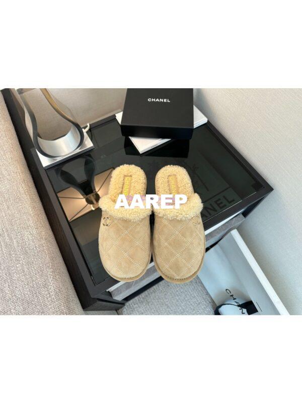 Replica Chanel 23K Fur and Suede Slipper G45121 Beige 6