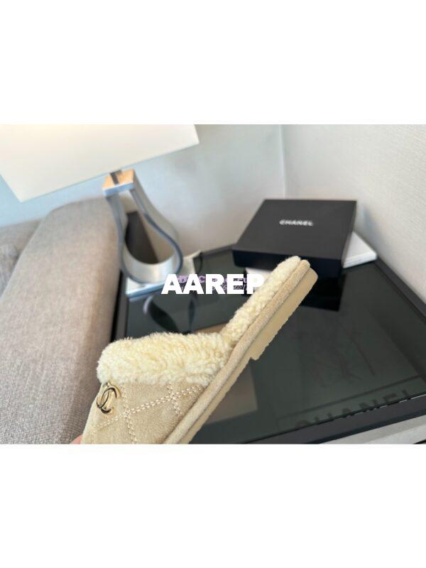 Replica Chanel 23K Fur and Suede Slipper G45121 Beige 8