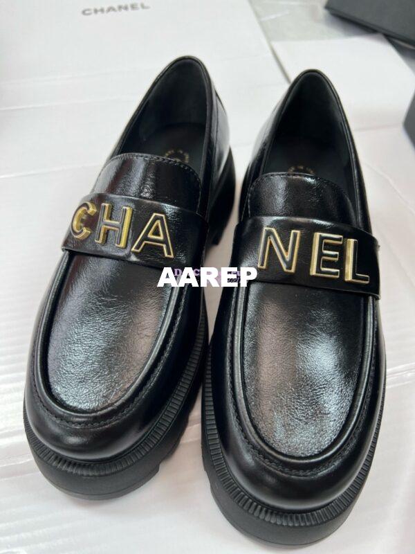 Replica Chanel 24P Logo Enamel Loafers Shiny Calfskin G45788 5