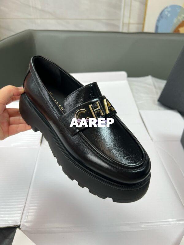 Replica Chanel 24P Logo Enamel Loafers Shiny Calfskin G45788 12