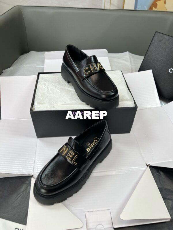 Replica Chanel 24P Logo Enamel Loafers Shiny Calfskin G45788 20