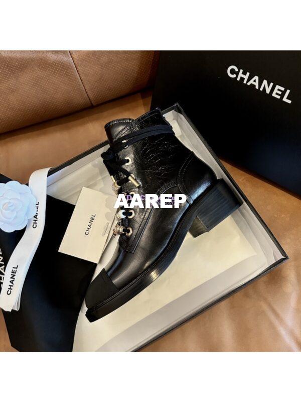 Replica Chanel 2024FW Combat Boots 50mm in Calfskin, Grosgrain, Imitation Pearls, Strass & Metal G45856 13