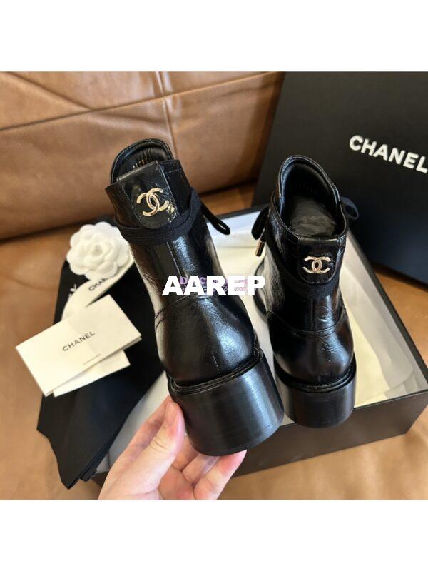 Replica Chanel 2024FW Combat Boots 50mm in Calfskin, Grosgrain, Imitation Pearls, Strass & Metal G45856 19