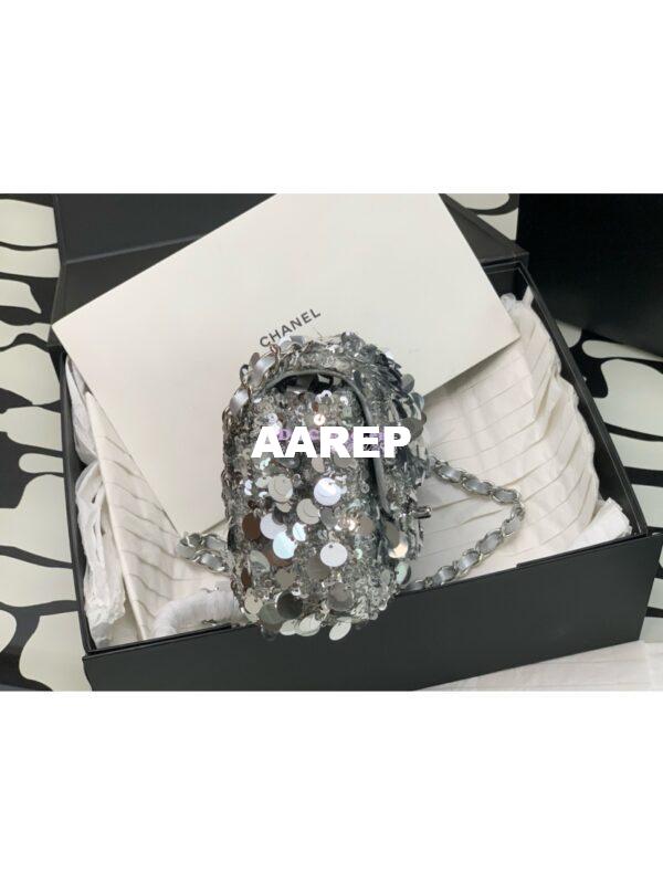 Replica Chanel Mini Flap Bag In Silver Sequins AS3523 (LIMITED EDITION) 3