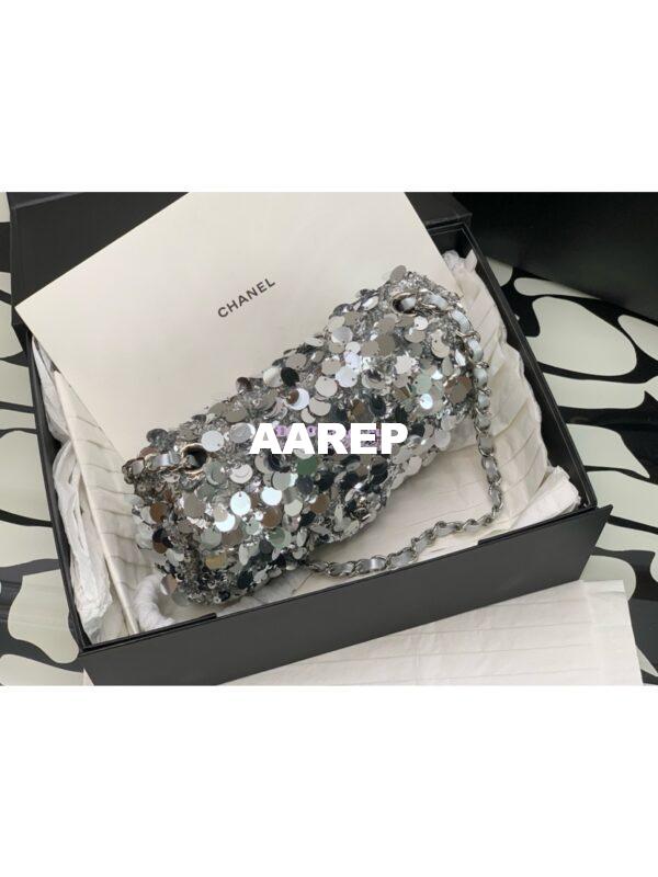 Replica Chanel Mini Flap Bag In Silver Sequins AS3523 (LIMITED EDITION) 4