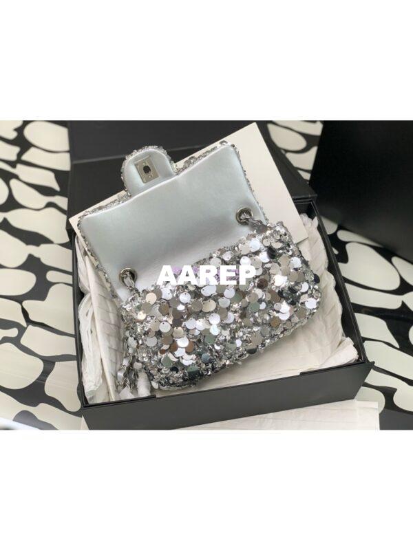 Replica Chanel Mini Flap Bag In Silver Sequins AS3523 (LIMITED EDITION) 7