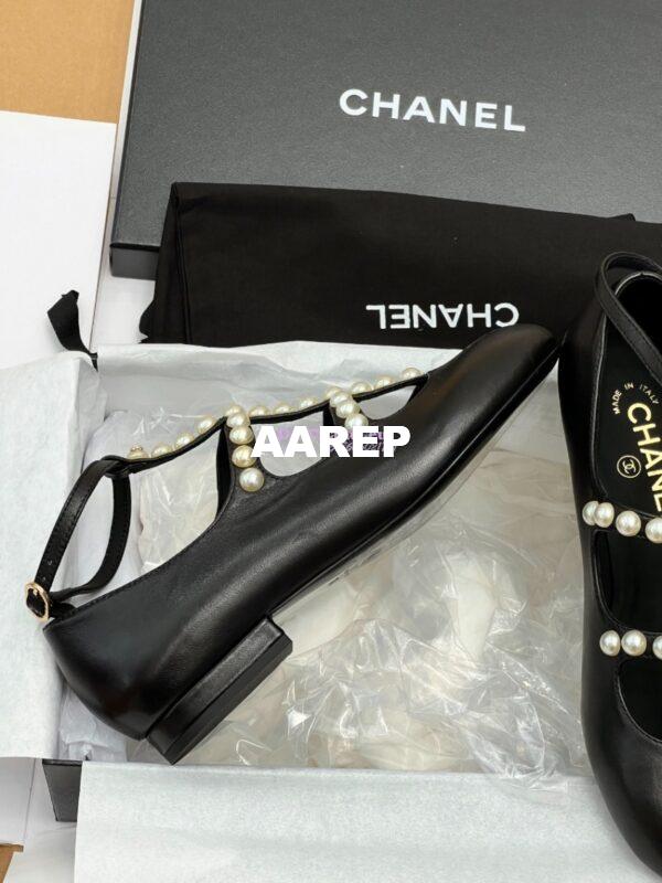 Replica Chanel 24P Mary Janes Goatskin & Imitation Pearls G45752 Black 10