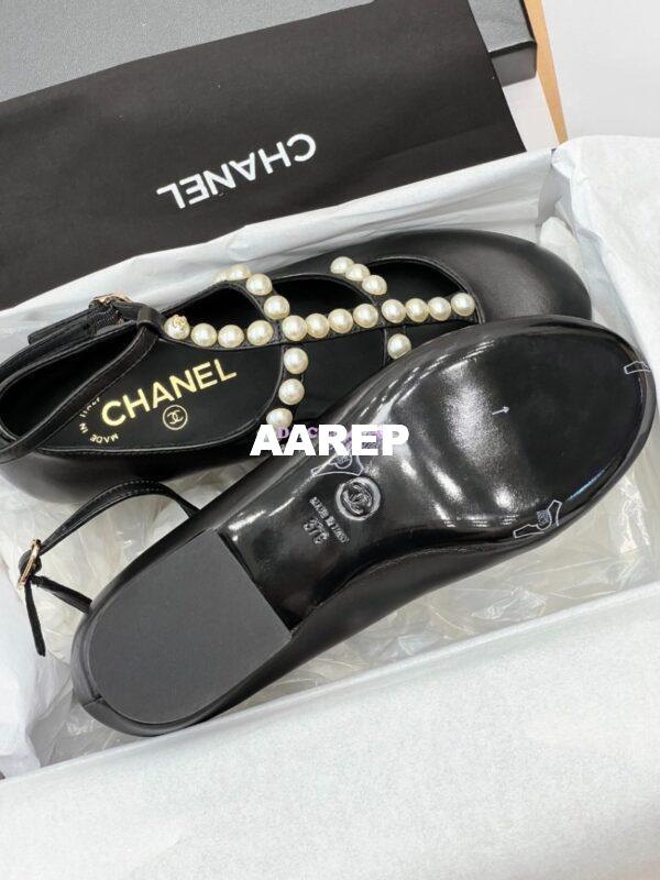 Replica Chanel 24P Mary Janes Goatskin & Imitation Pearls G45752 Black 11