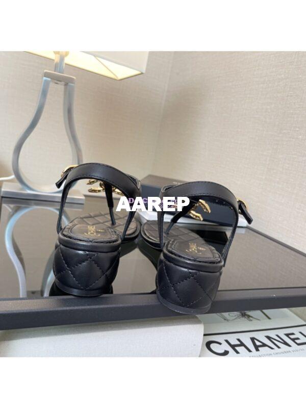 Replica Chanel Limited Edition Lambskin CC Jewels Sandals 35mm G36402 Black 9