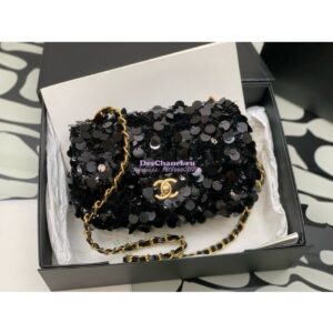 Replica Chanel Mini Flap Bag In Black Sequins AS3523 (LIMITED EDITION) 2