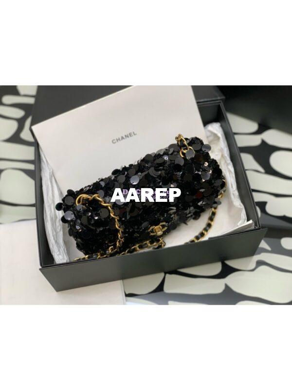 Replica Chanel Mini Flap Bag In Black Sequins AS3523 (LIMITED EDITION) 6