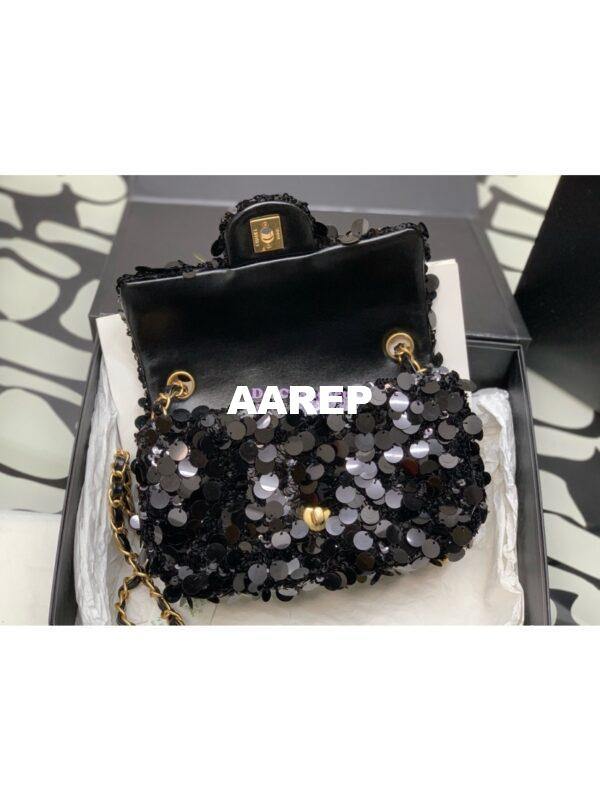 Replica Chanel Mini Flap Bag In Black Sequins AS3523 (LIMITED EDITION) 8