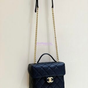 Replica Chanel 23P Grained Calfskin Small Vanity Case with Handle AS3729 Black (Limited Edition)