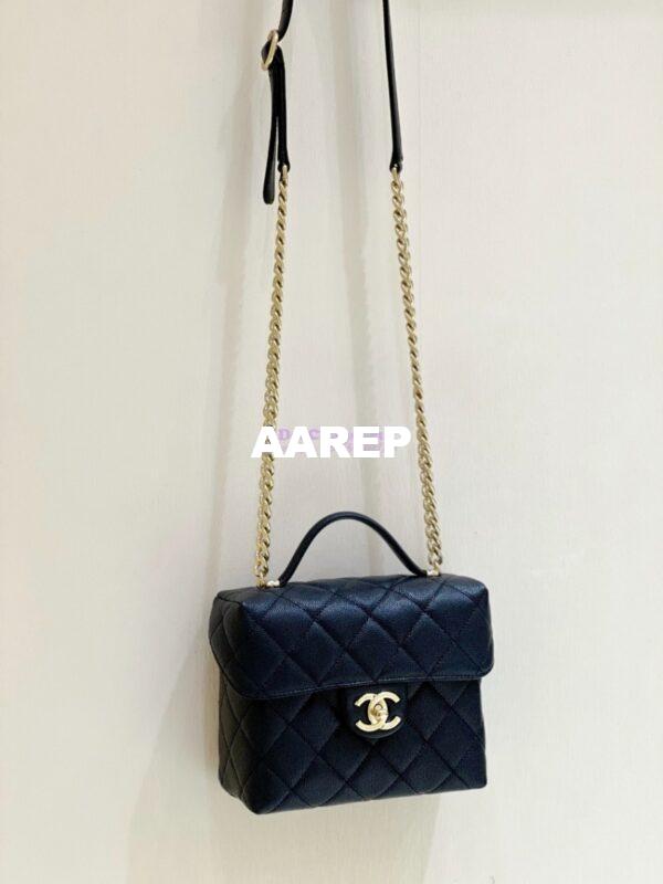Replica Chanel 23P Grained Calfskin Small Vanity Case with Handle AS3729 Black (Limited Edition) 3