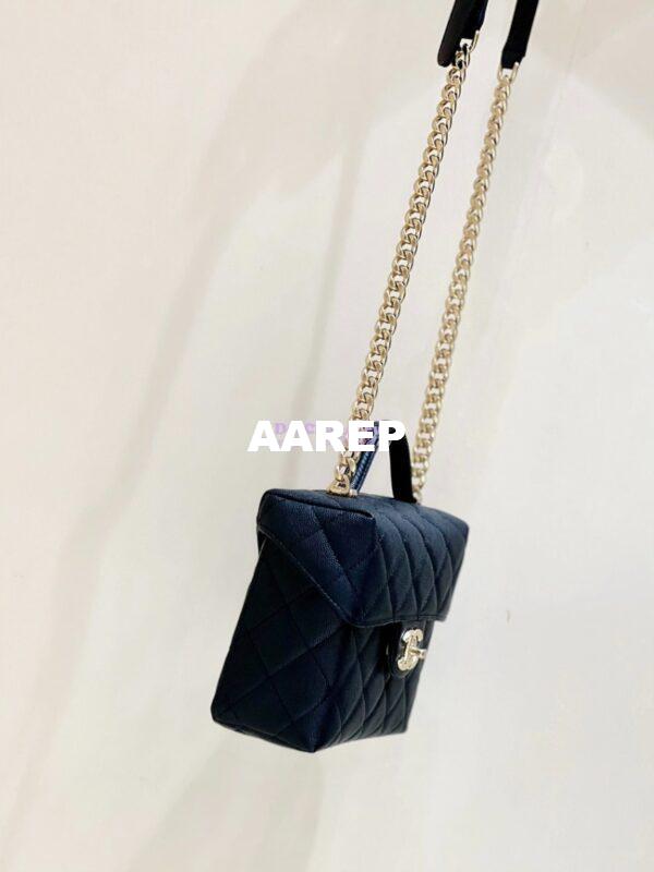 Replica Chanel 23P Grained Calfskin Small Vanity Case with Handle AS3729 Black (Limited Edition) 7