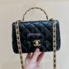 Replica Chanel Shiny Lambskin Small Flap Bag with Top Handle AS4023 Pink