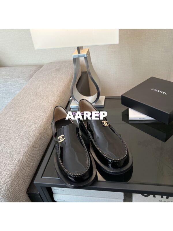 Replica Chanel 24P Mocassins Glossy Calfskin G45882 Black 3