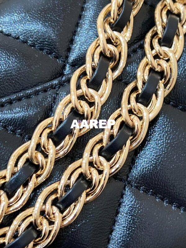 Replica Chanel Shiny Lambskin Small Flap Bag with Top Handle AS4023 Black 9