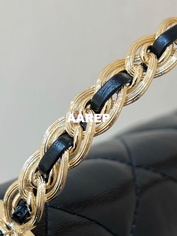 Replica Chanel Shiny Lambskin Small Flap Bag with Top Handle AS4023 Black 10