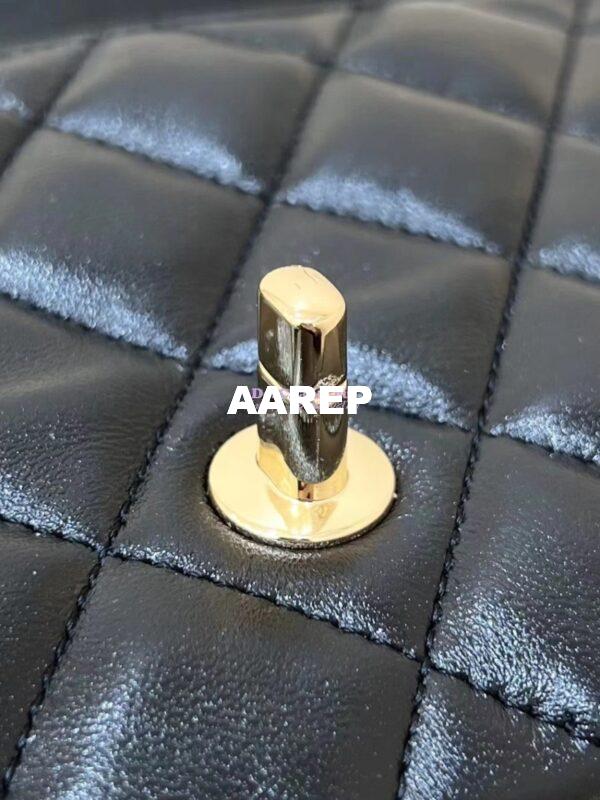 Replica Chanel Shiny Lambskin Small Flap Bag with Top Handle AS4023 Black 13