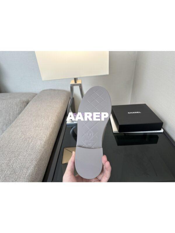 Replica Chanel 24A Twist Lock CC Lambskin Loafers G36646 Grey 9