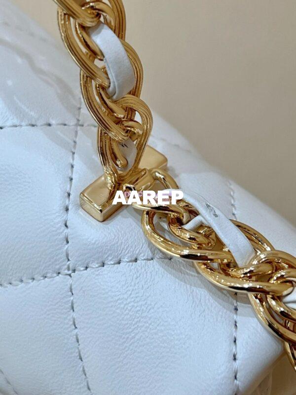Replica Chanel Shiny Lambskin Small Flap Bag with Top Handle AS4023 White 11