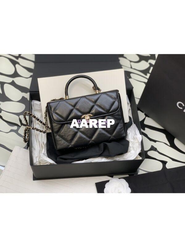 Replica Chanel Shiny Calfskin Small Box Bag AS4469 Black