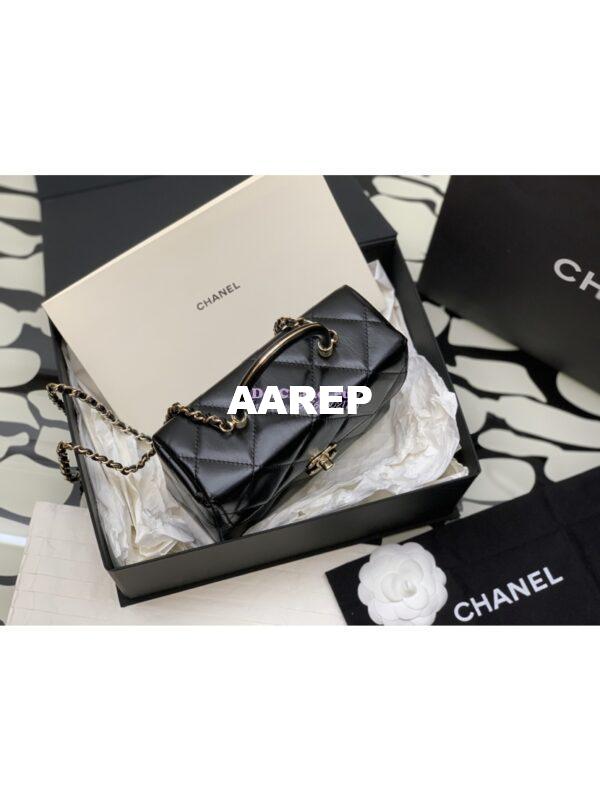 Replica Chanel Shiny Calfskin Small Box Bag AS4469 Black 2