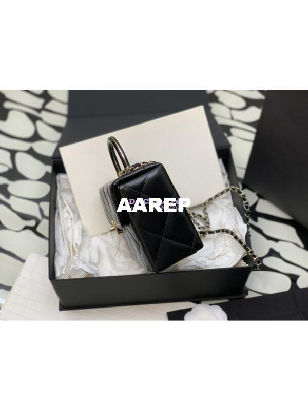 Replica Chanel Shiny Calfskin Small Box Bag AS4469 Black 3