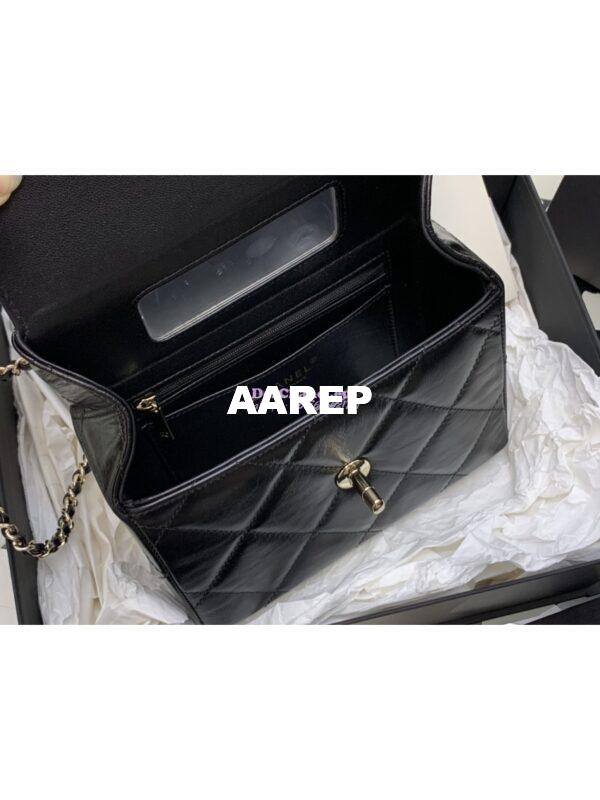 Replica Chanel Shiny Calfskin Small Box Bag AS4469 Black 6