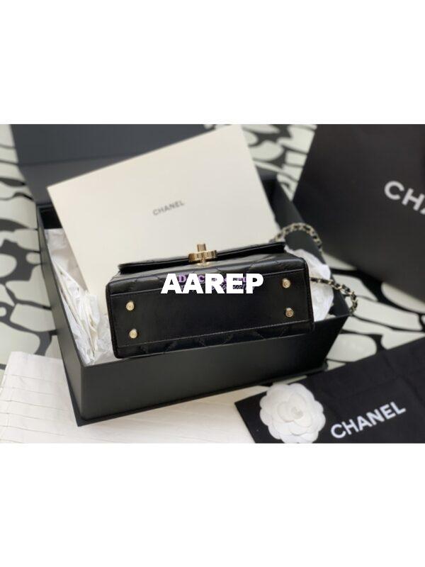 Replica Chanel Shiny Calfskin Small Box Bag AS4469 Black 9