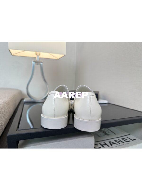 Replica Chanel 24P Imported Brushed Calfskin Loafer Moccasins G45504 White 8