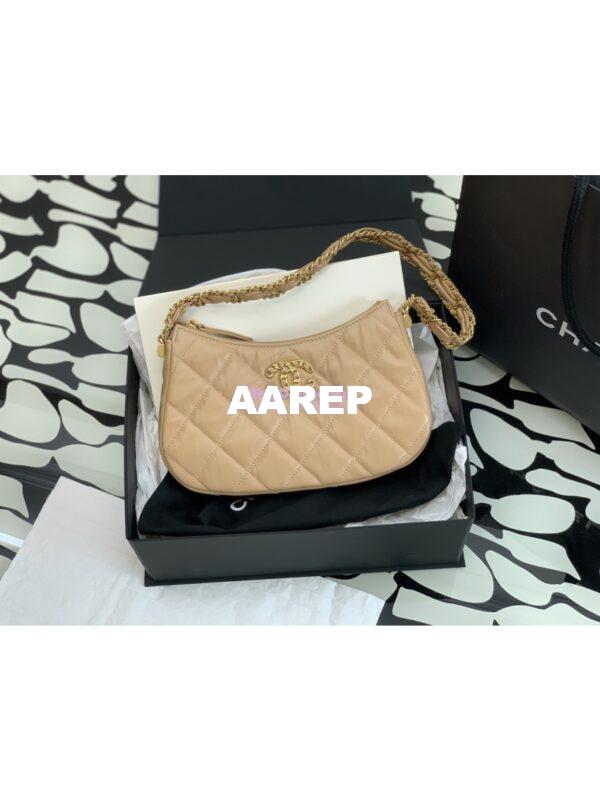 Replica Chanel 23K New Hobo Bag Lambskin Gold Hardware AS4422 Beige 3