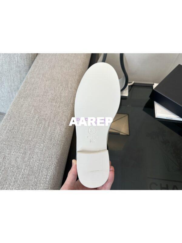 Replica Chanel 24P Imported Brushed Calfskin Loafer Moccasins G45504 White 9