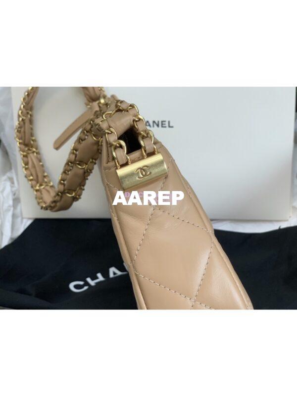 Replica Chanel 23K New Hobo Bag Lambskin Gold Hardware AS4422 Beige 7