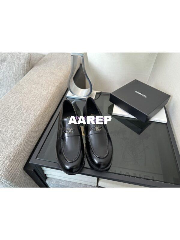 Replica Chanel 24P Imported Brushed Calfskin Loafer Moccasins G45504 Black 3