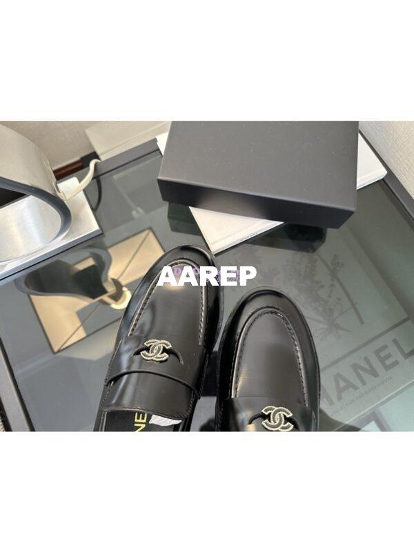 Replica Chanel 24P Imported Brushed Calfskin Loafer Moccasins G45504 Black 6