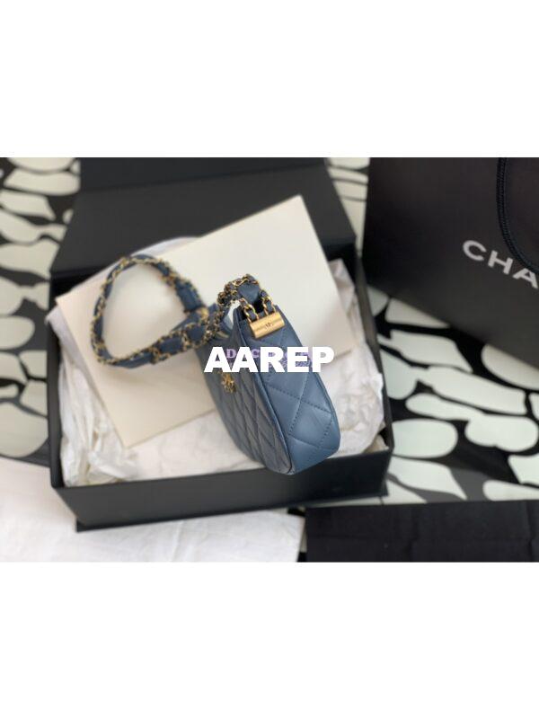 Replica Chanel 23K New Hobo Bag Lambskin Gold Hardware AS4422 Denim 2