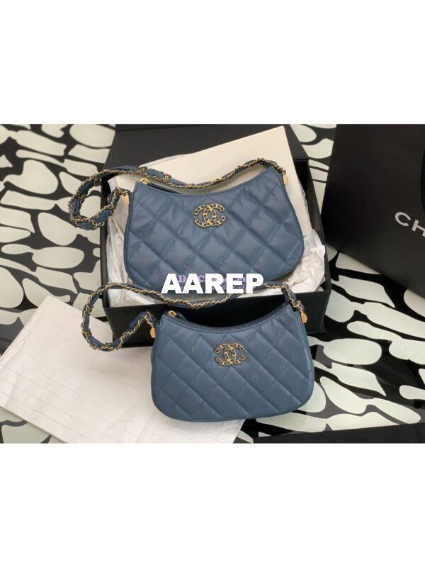 Replica Chanel 23K New Large Hobo Bag Lambskin Gold Hardware AS4422 Denim 3