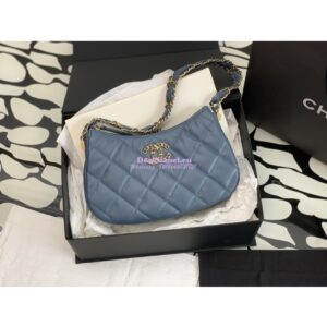 Replica Chanel 23K New Large Hobo Bag Lambskin Gold Hardware AS4422 Denim 2